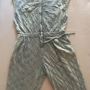 NWT Free People Blue Quilted Utility Jumpsuit Large